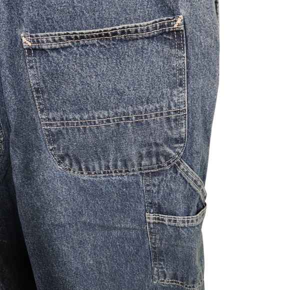 Carhartt Mens Bib Denim Overalls Blue Broken In Durable - Picture 8 of 13